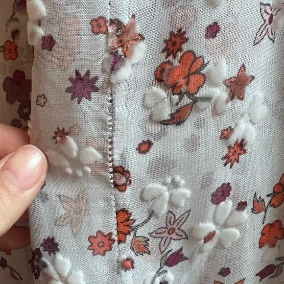 Floral print burnout velvet maxi skirt - Picture 5 of 8